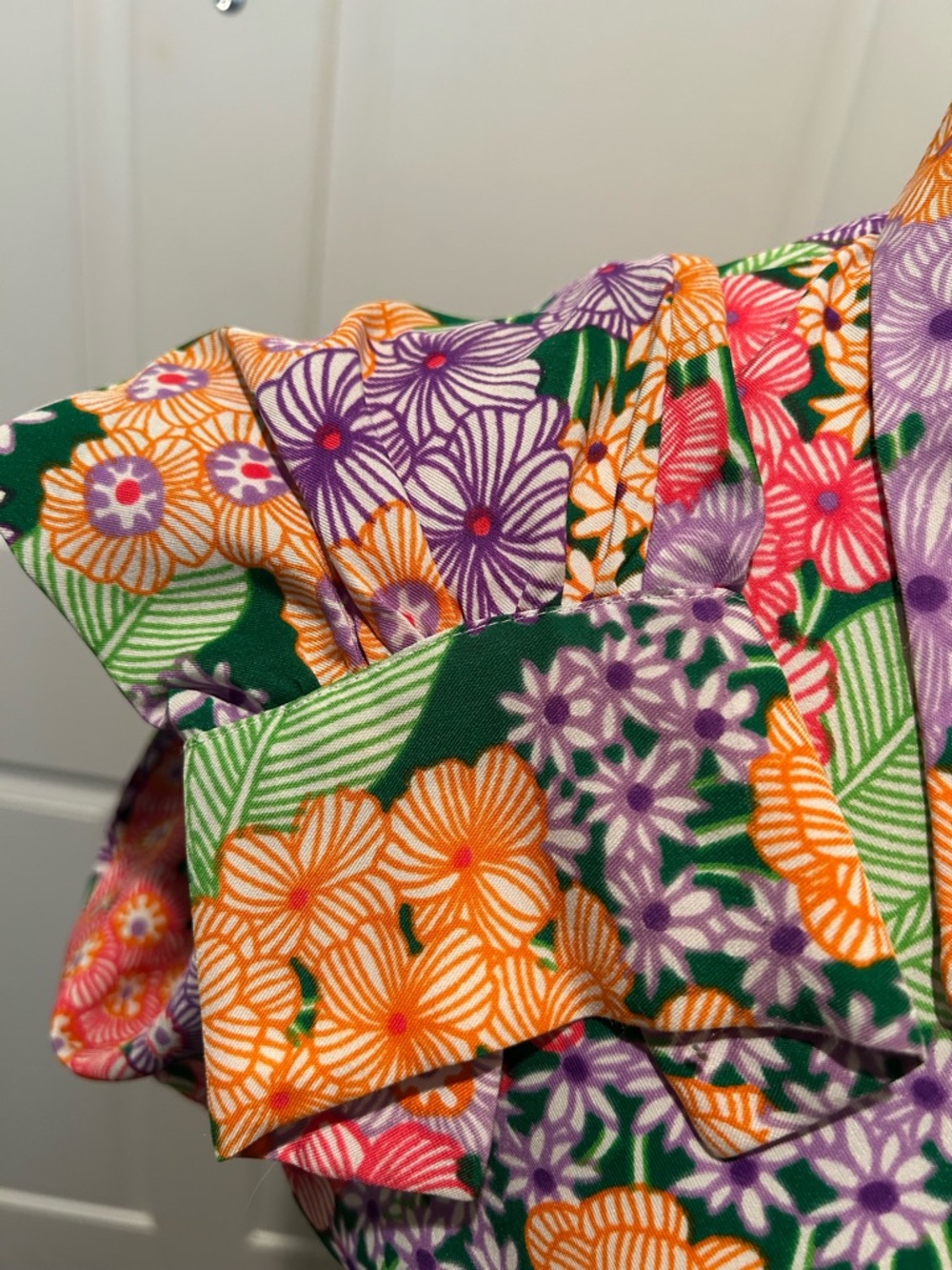 Arrow Floral Blouse — Green, Purple, Orange